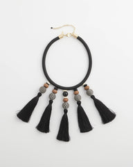 Neutral Chico's Originals Tassel Statement Necklace