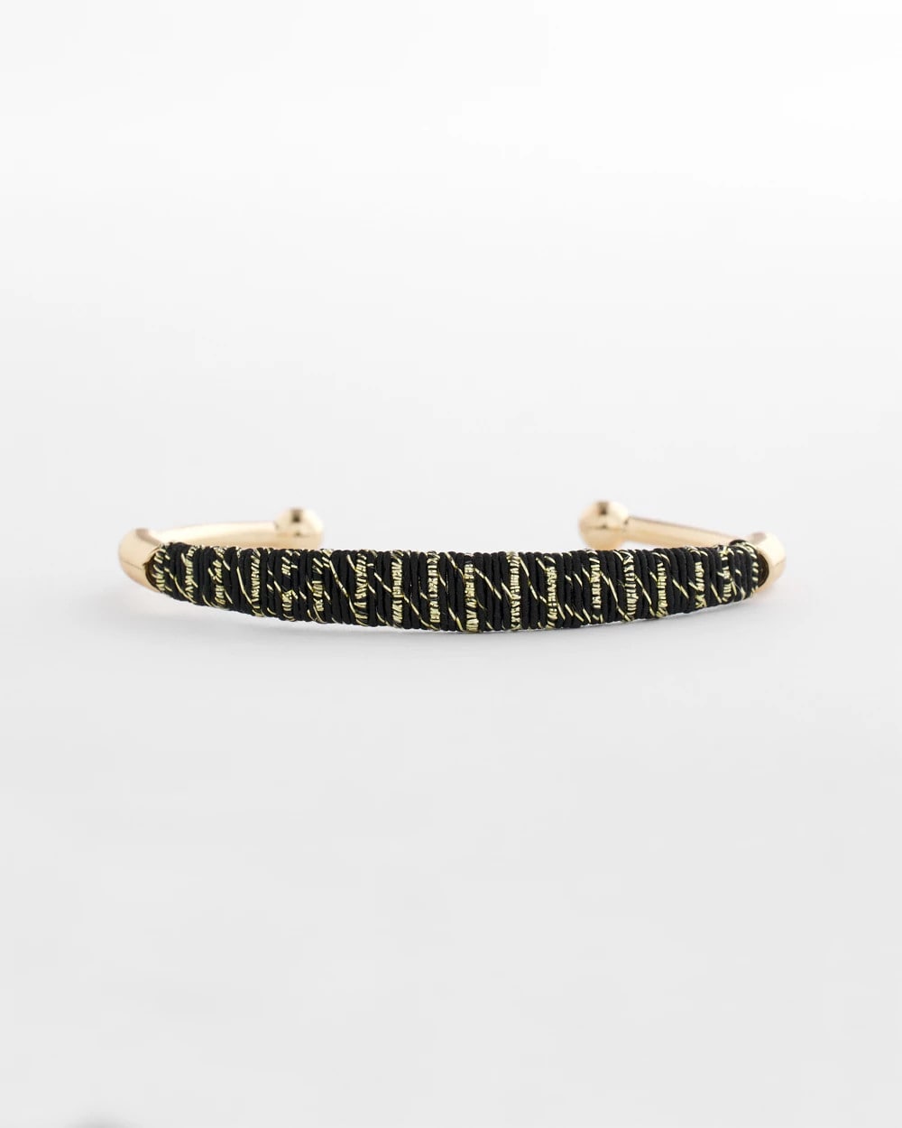 Black/Gold Thread Wrapped Cuff Bracelet