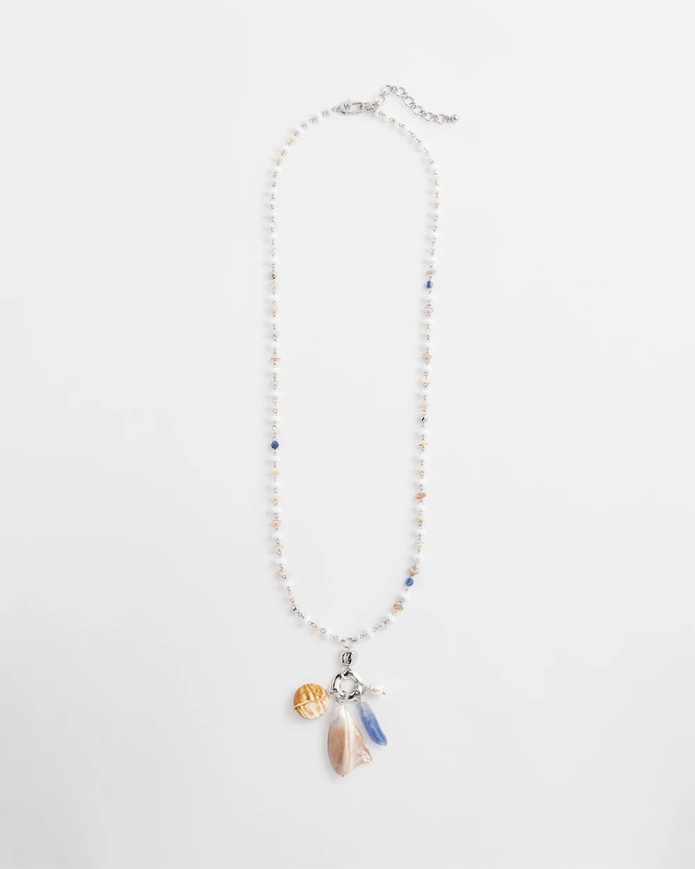 Multi Seashell Beaded Pendant Necklace
