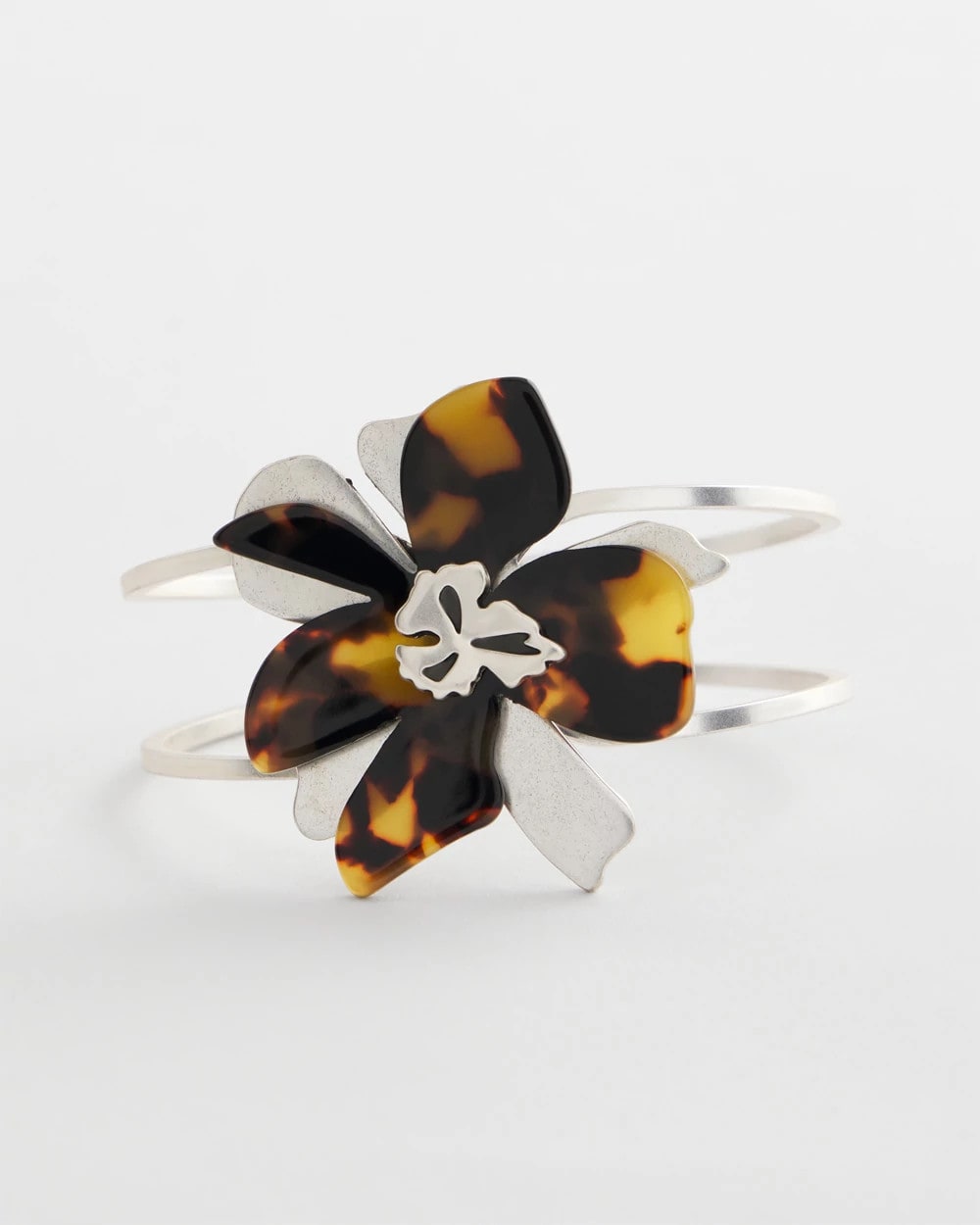 Neutral Tortoise Floral Hinge Bracelet