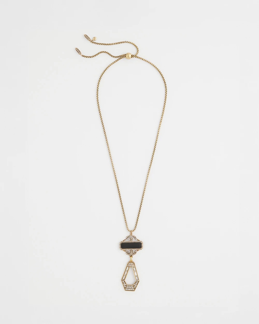 Black/Gold Adjustable Amulet Pendant Necklace