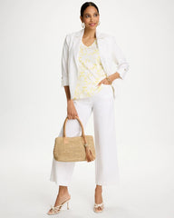 Sage Lime Printed Pima Elbow-Sleeve Tee