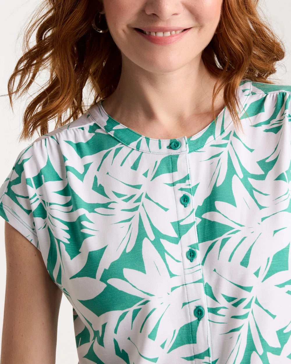 Green Clover Refined Palm Button Tee