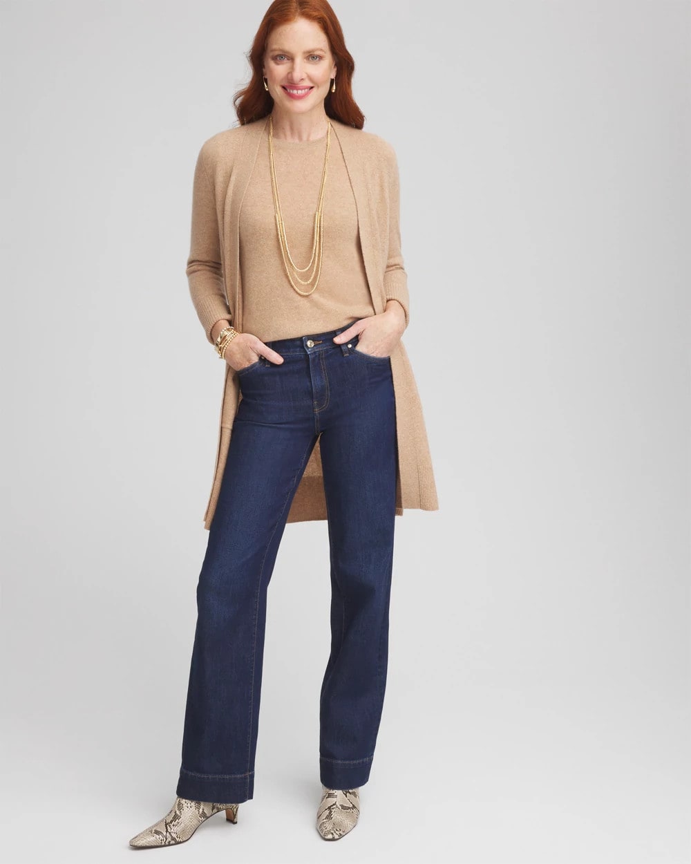 Camel Cashmere Crewneck Sweater