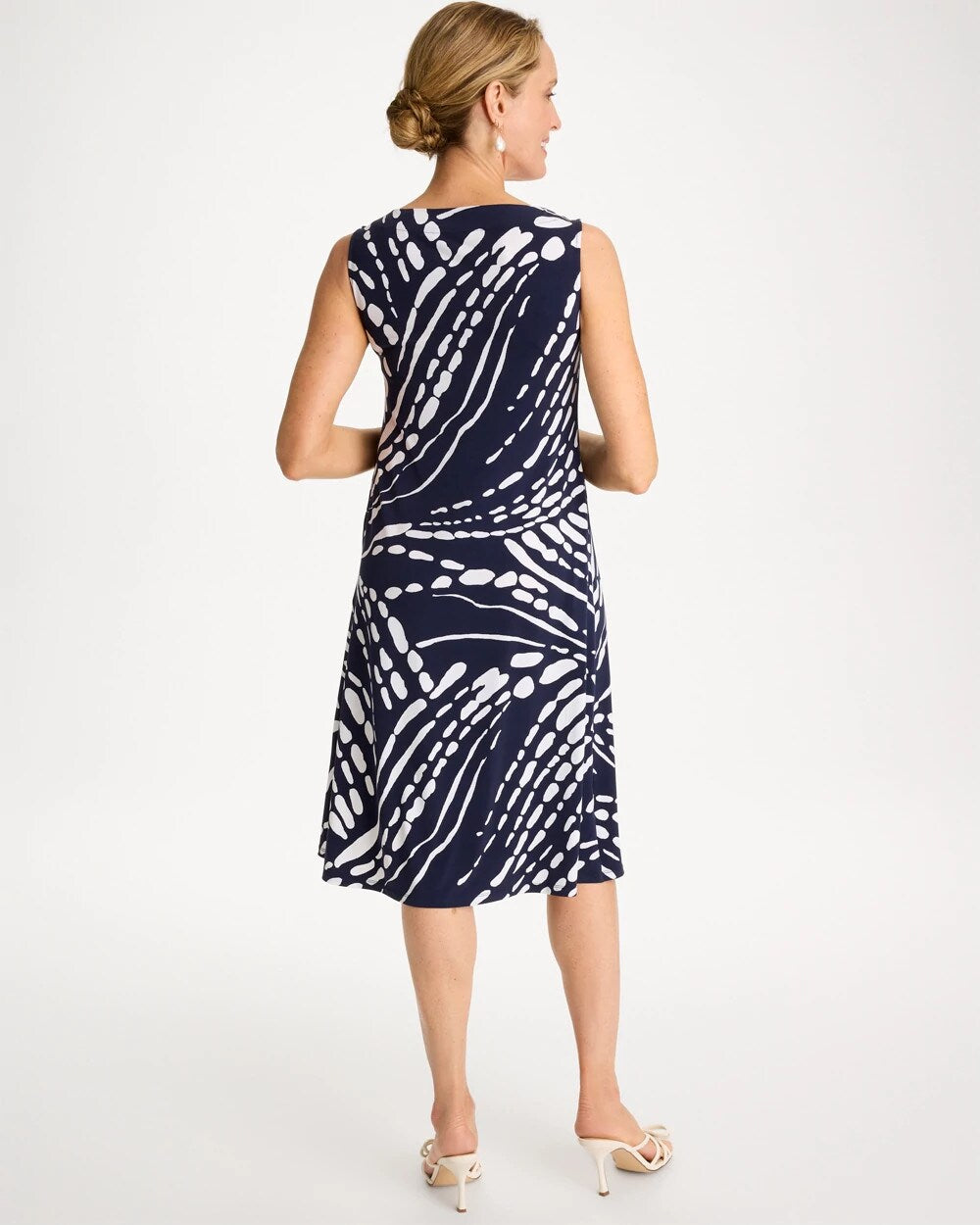 Passport Blue Jersey Knit Printed Shift Dress
