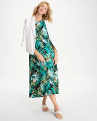 Topanga Green Palm Printed Knit Maxi Dress