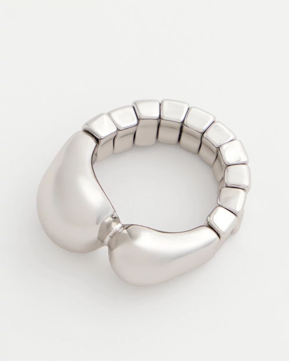 Silver Curvy Silver Stretch Ring