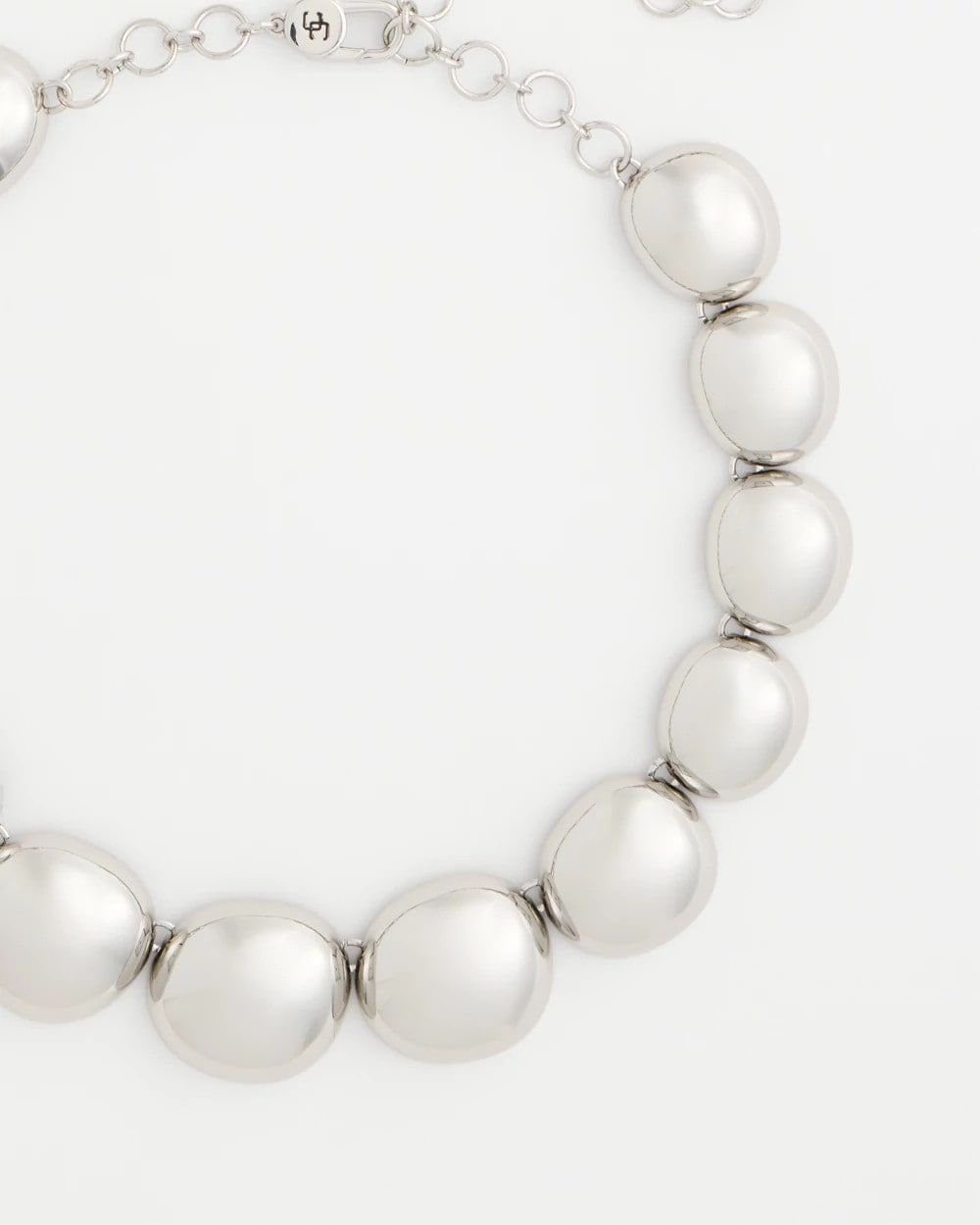 Silver Silver Pebble Collar Necklace