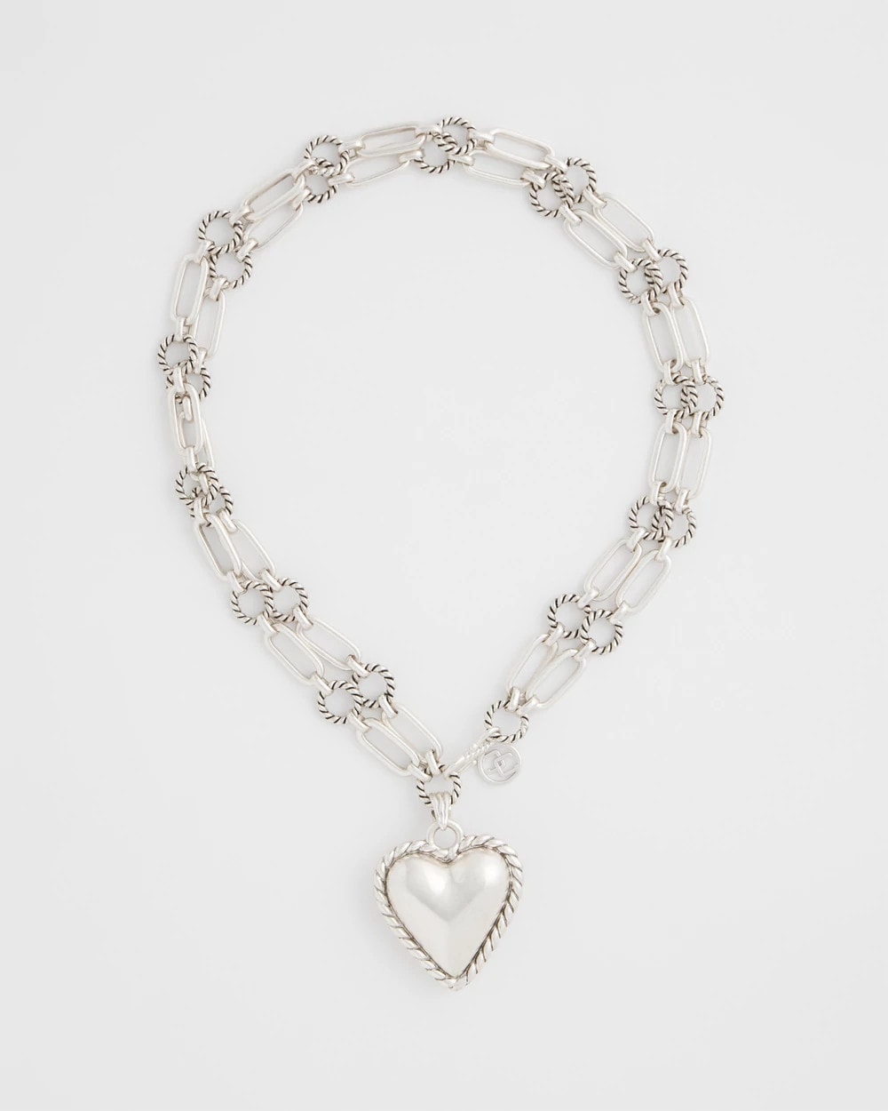 Silver Heart Twice As Nice Pendant Necklace