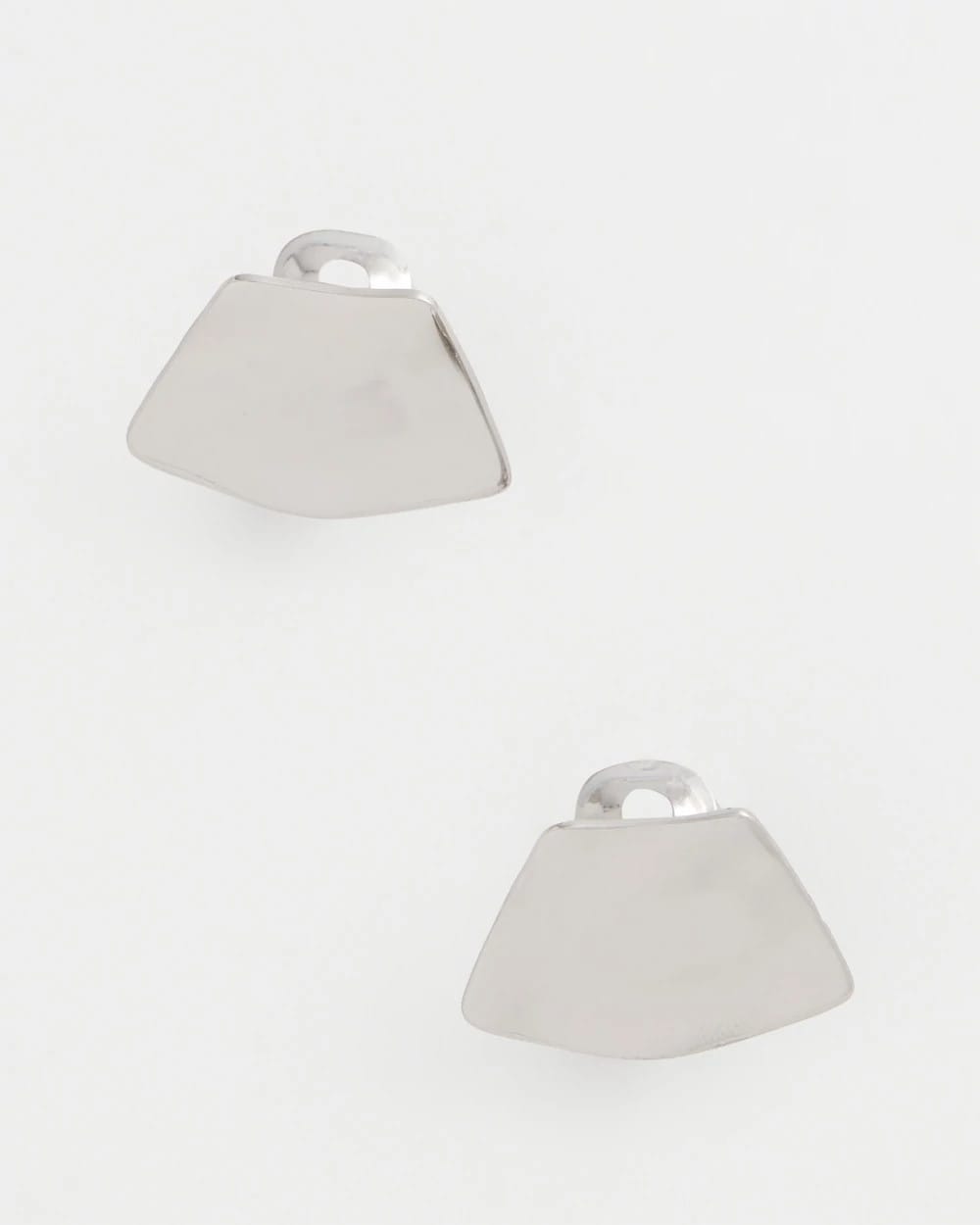 Silver Silver Fan Clip On Earrings