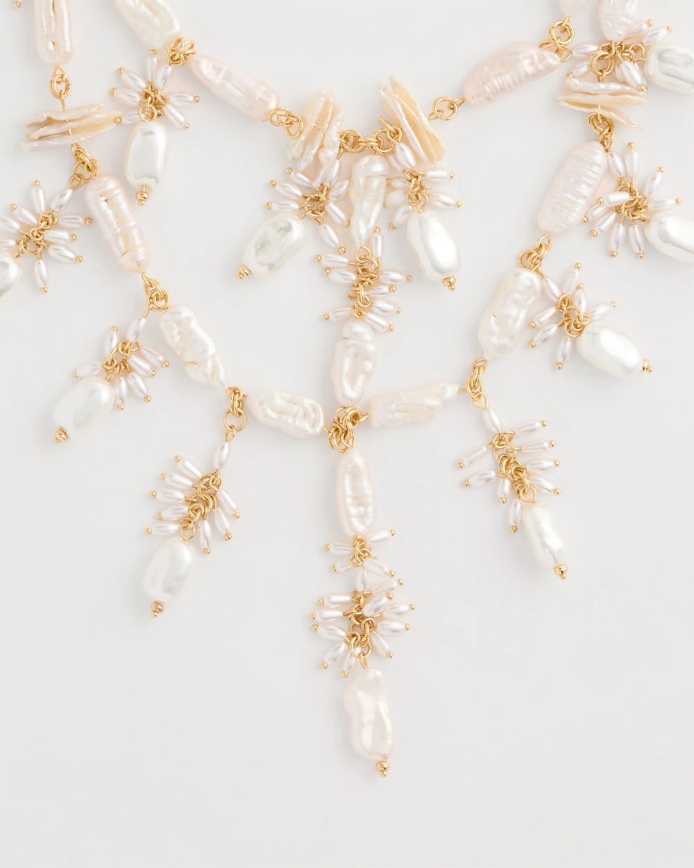 Pearl Chico's Originals Pearl Cluster Bib Necklace