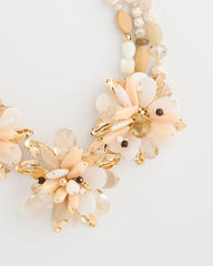 Neutral Chico's Originals Neutral Floral Bib Necklace