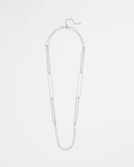 Silver Long Silver Ball Chain Single Strand
