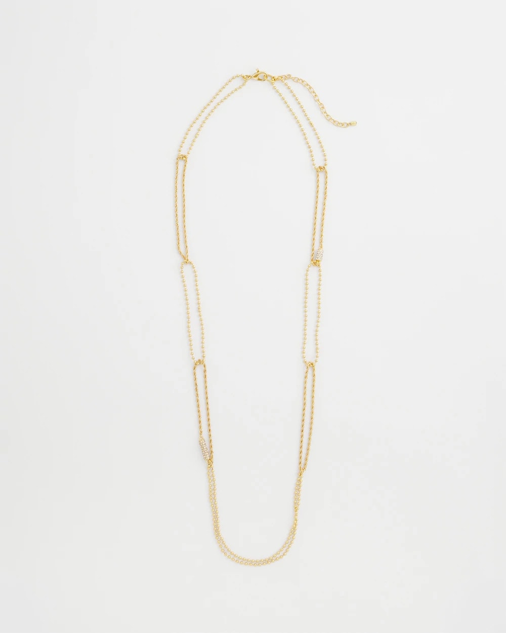 Gold Long Gold Ball Chain Single Strand