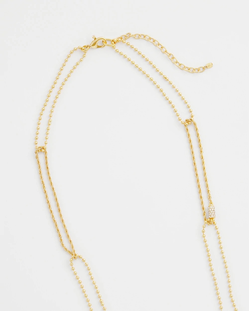 Gold Long Gold Ball Chain Single Strand