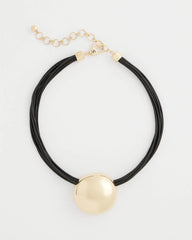 Gold Gold Pendant Cord Necklace