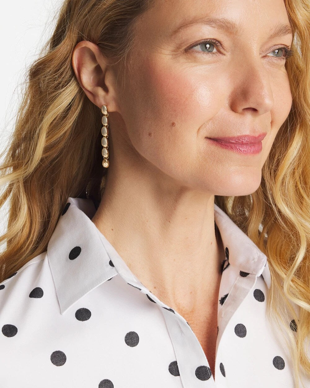 Gold Gold Linear Bead Earrings