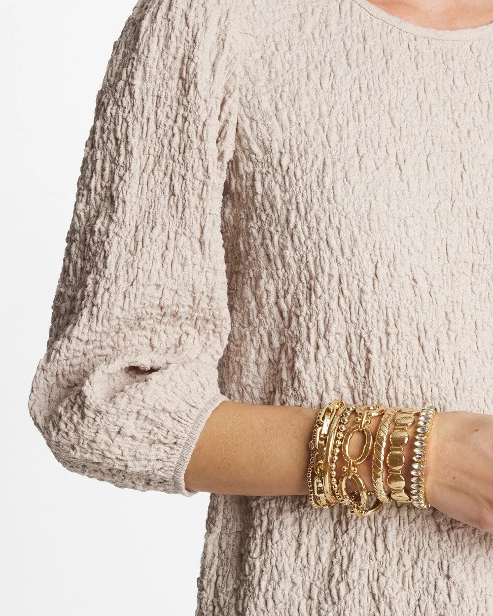 Gold Gold Link Stretch Bracelet
