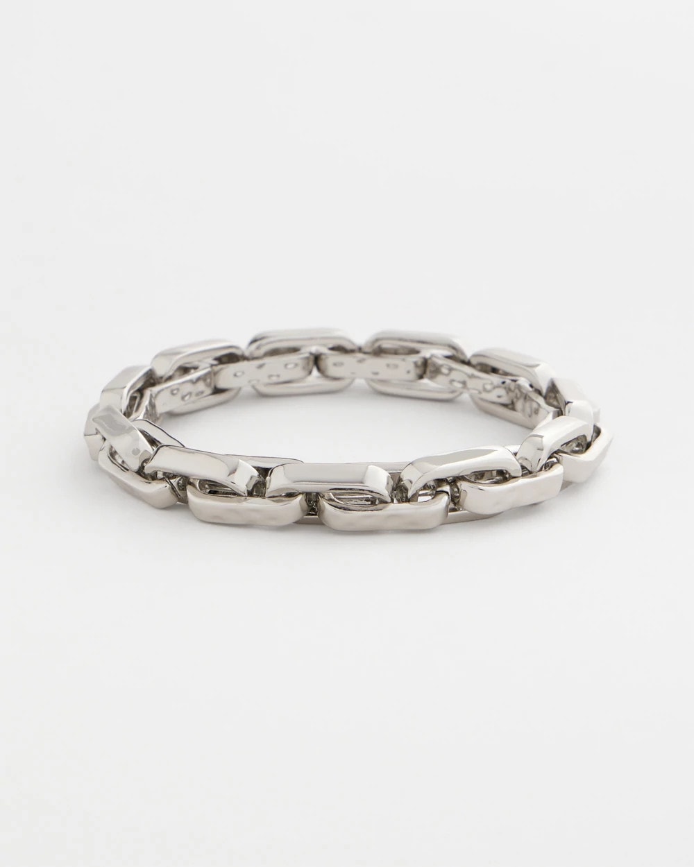 Silver Silver Link Stretch Bracelet