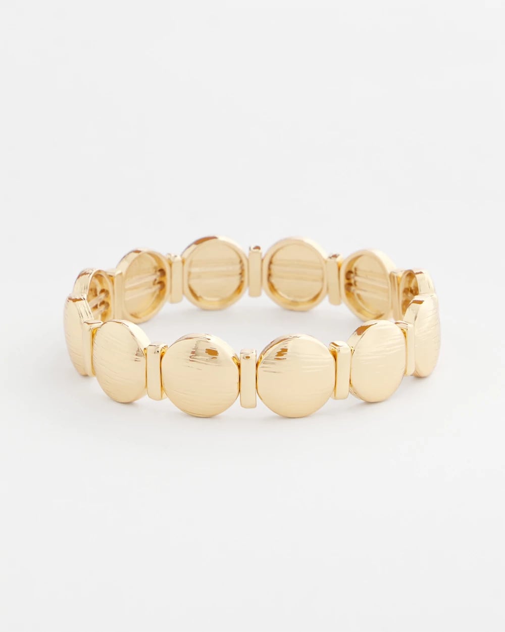 Gold Textured Circle Stretch Bracelet
