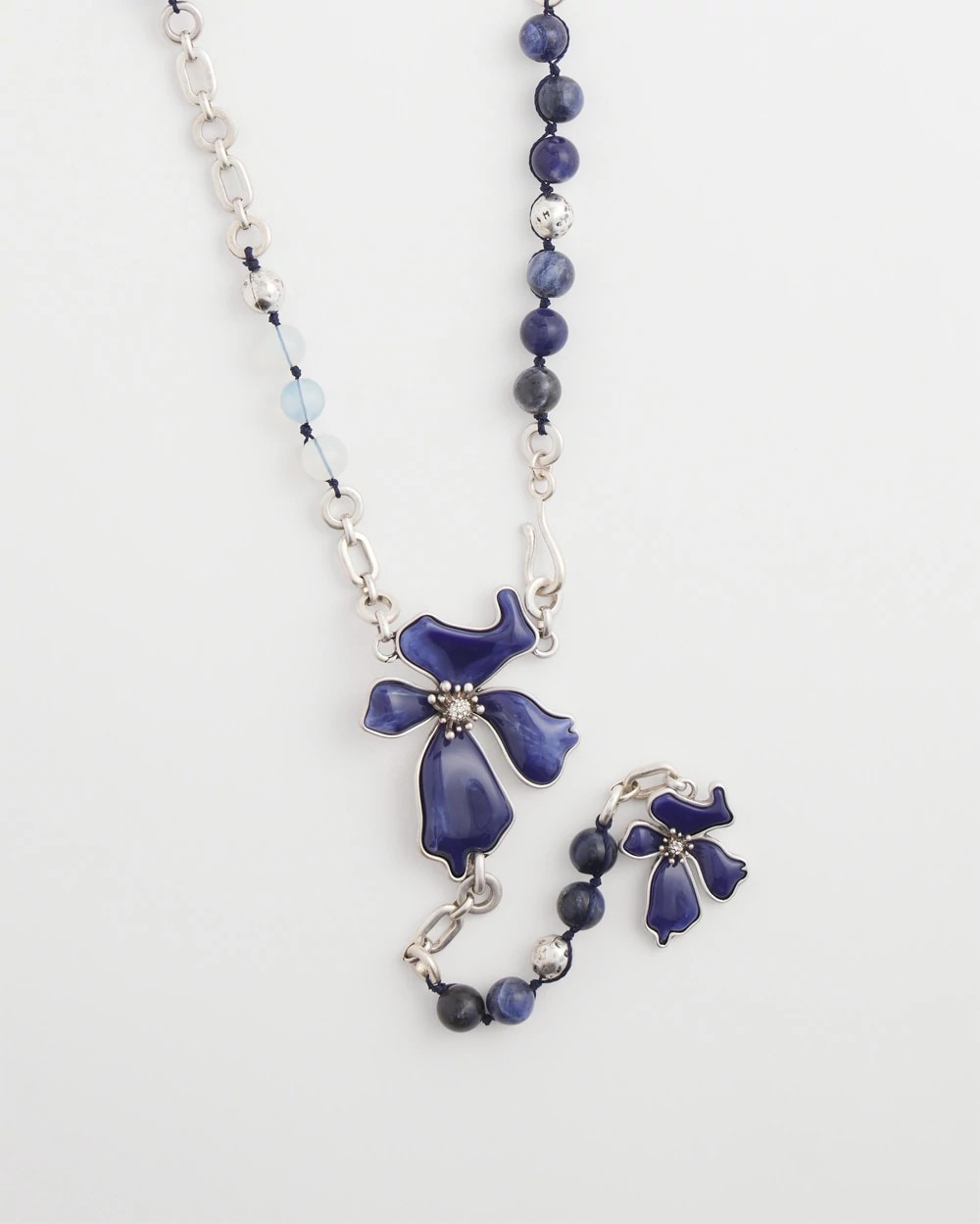 Blue Blue Flower Long Y-Necklace
