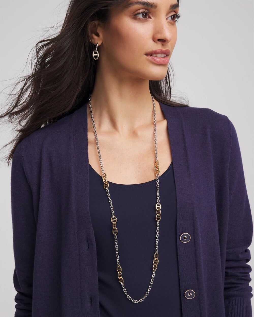 Mixed Metals Mixed Metal Link Long Necklace