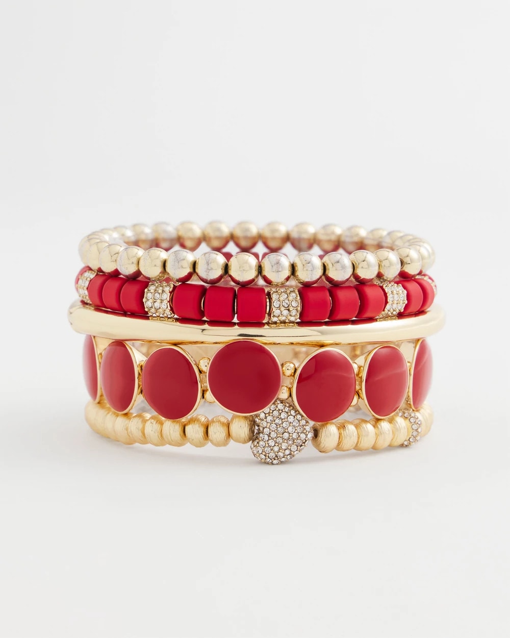 Gold Gold Heart Stretch Bracelet