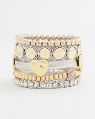 Mixed Metals Mixed Metal Heart Stretch Bracelet