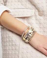 Mixed Metals Mixed Metal Heart Stretch Bracelet