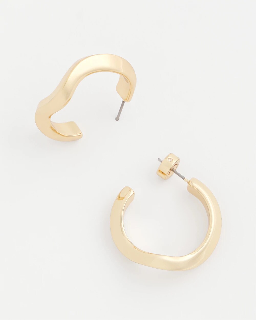 Gold Gold Wavy Hoop Earrings