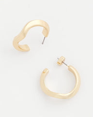Gold Gold Wavy Hoop Earrings