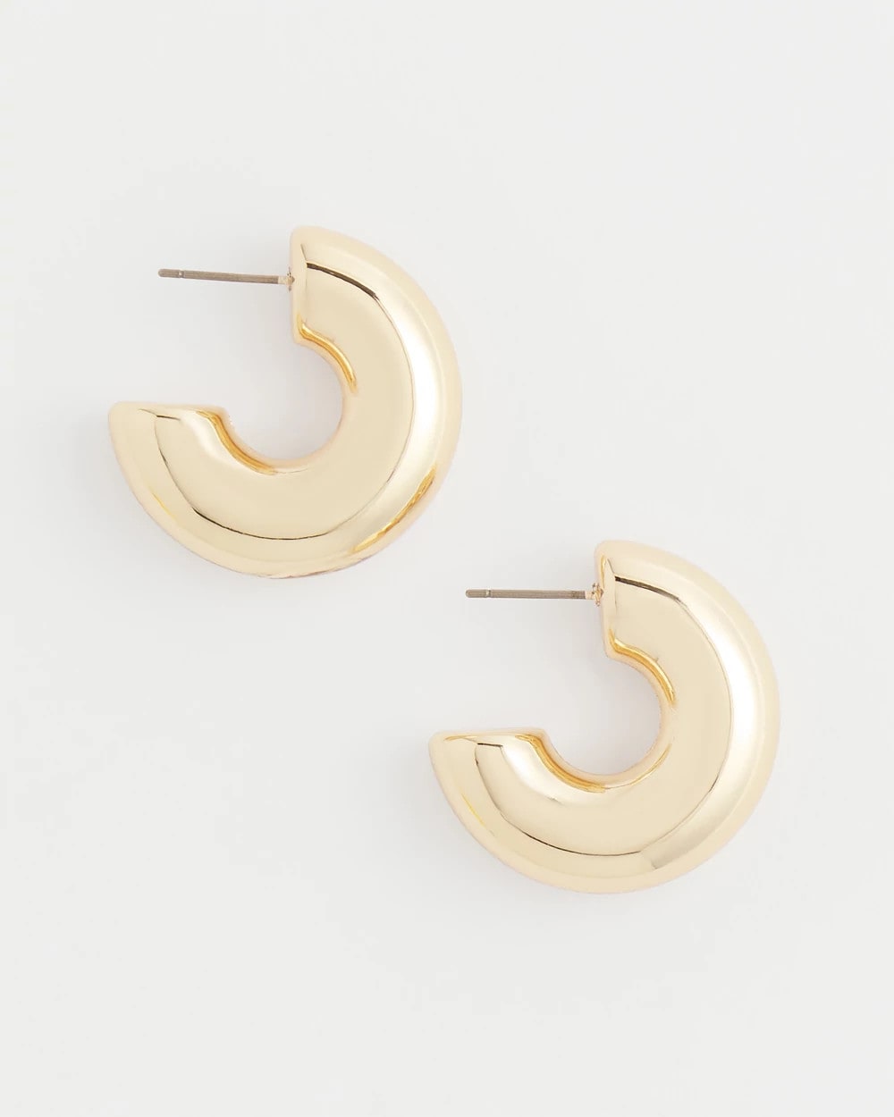 Gold Gold Puff Hoop Earrings