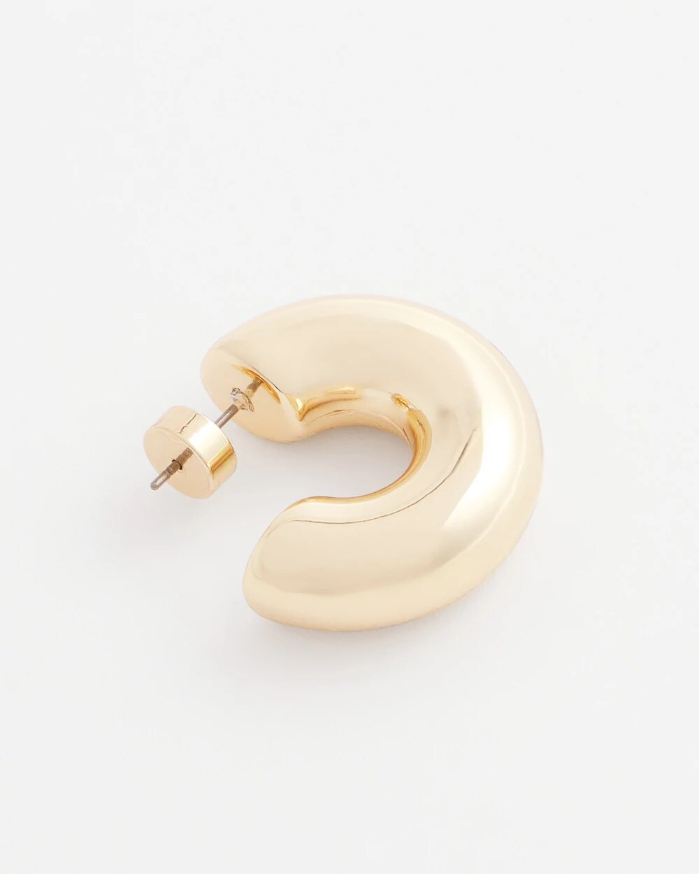 Gold Gold Puff Hoop Earrings