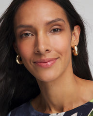 Gold Gold Puff Hoop Earrings