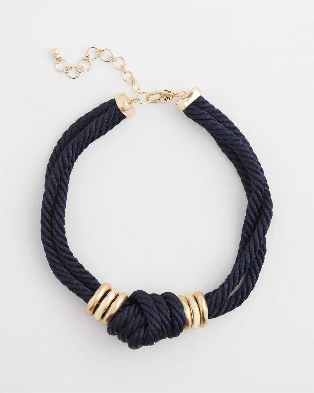 Navy Navy Knot Rope Necklace