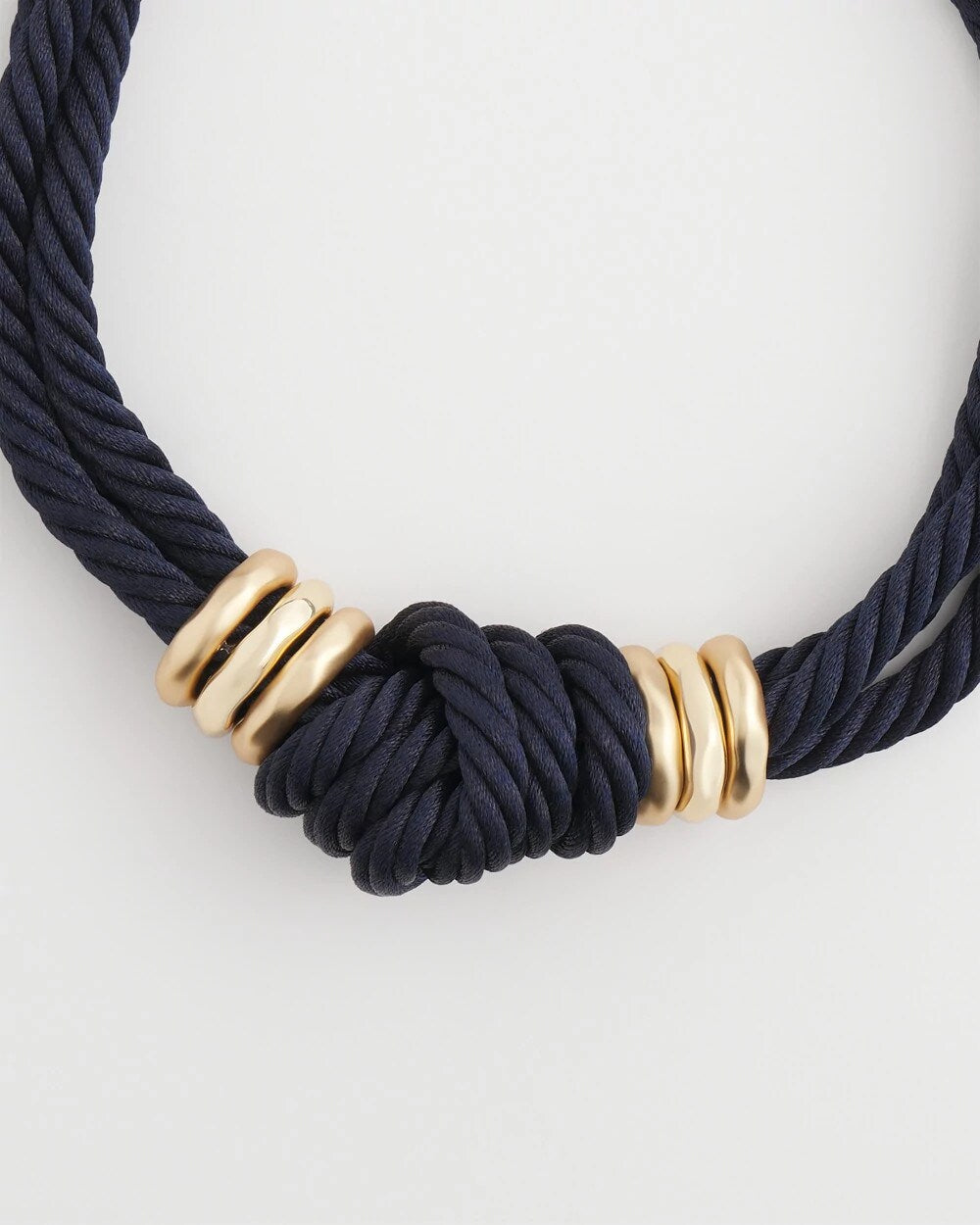 Navy Navy Knot Rope Necklace