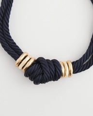 Navy Navy Knot Rope Necklace