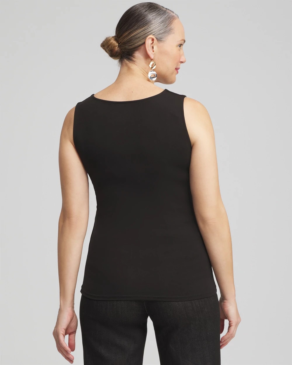 Black Contour Cotton™ Square Neck Tank