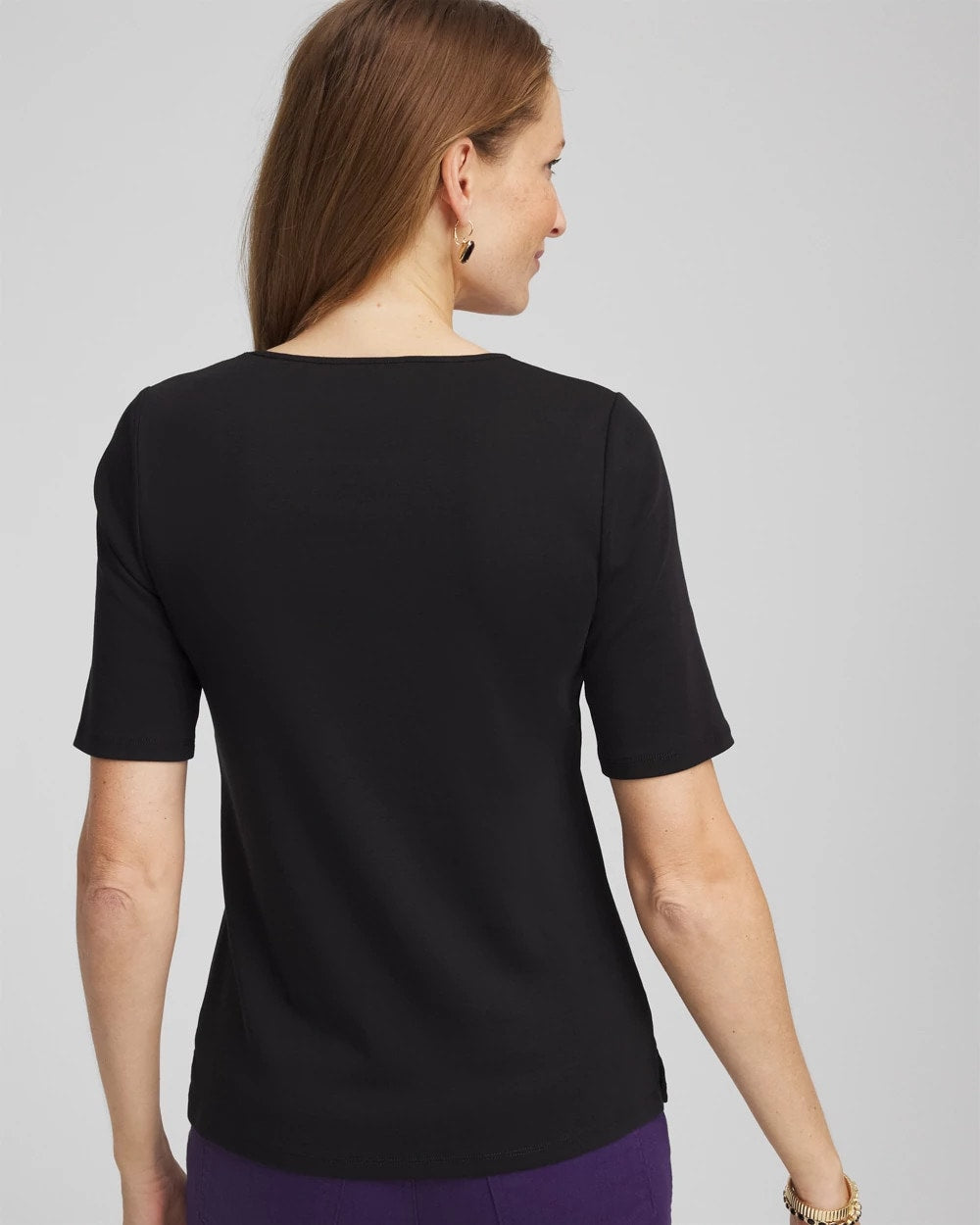 Black Pima Cotton Henley Tee