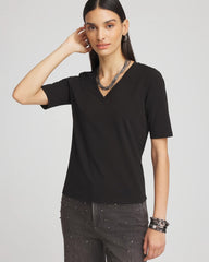Black Perfect Elbow Sleeve Tee
