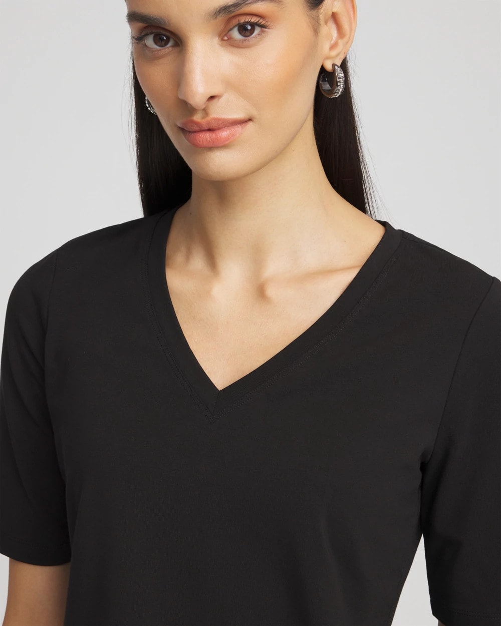 Black Perfect Elbow Sleeve Tee