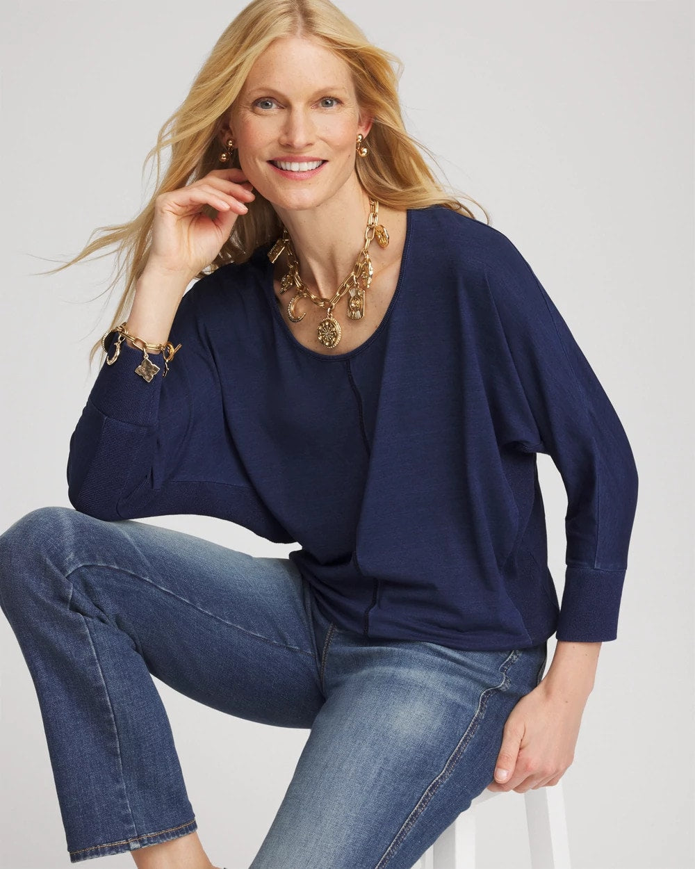 Riviera Authentic Dolman Denim Tee