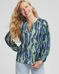 Passport Blue Ocean Plume Crinkle Top