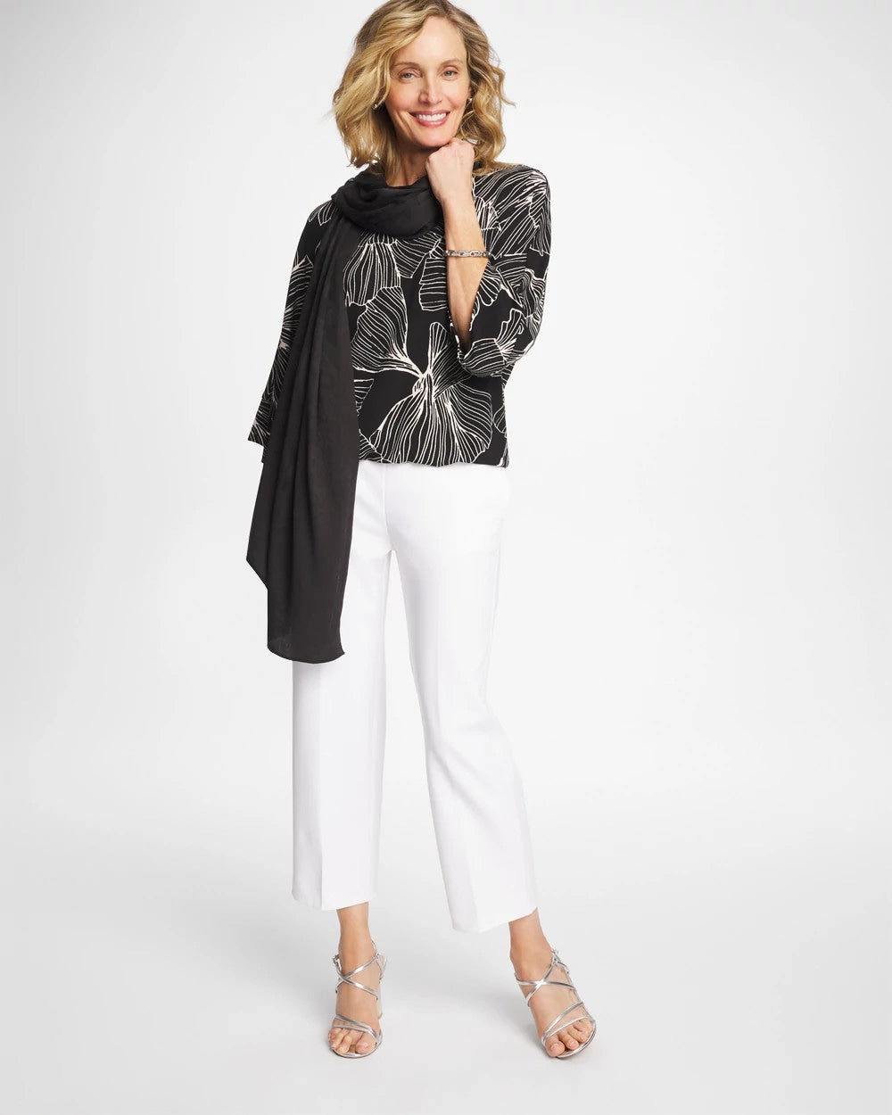 Black Ginkgo Matte Jersey Bubble Hem Top