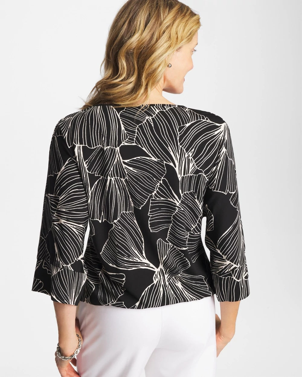 Black Ginkgo Matte Jersey Bubble Hem Top