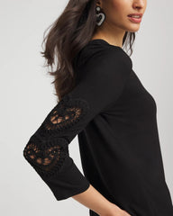 Black Heart Sleeve Detail Tee