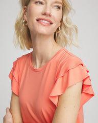 Sunset Peach Touch of Cool™ Flutter Sleeve Tee