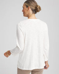 Rose Smoke Slub Splitneck Henley Tee