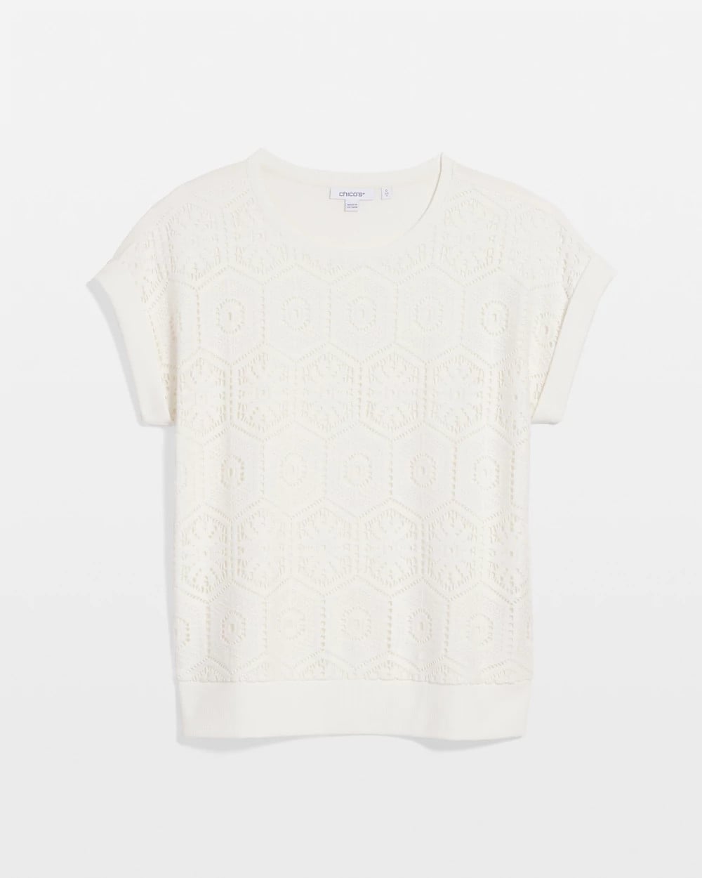 Ecru Crocheted Cotton-Blend Shirt