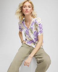 Alabaster Floral Slub Henley Tee